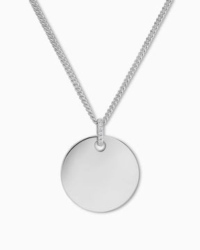 Plaques gravées Collier Pendentif Zirconium Rond