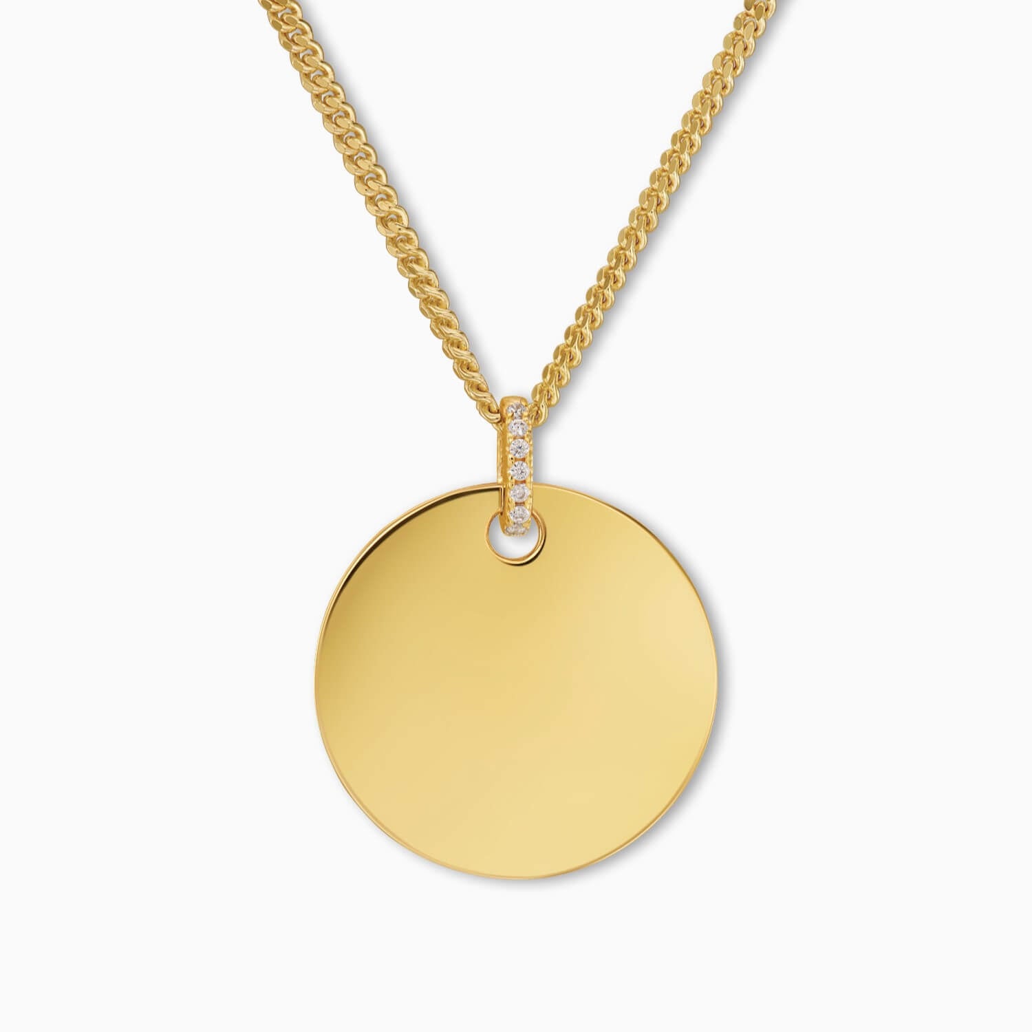 Colliers pendentifs ronds pour enfants/bébés - Argent 925 doré 18 carats