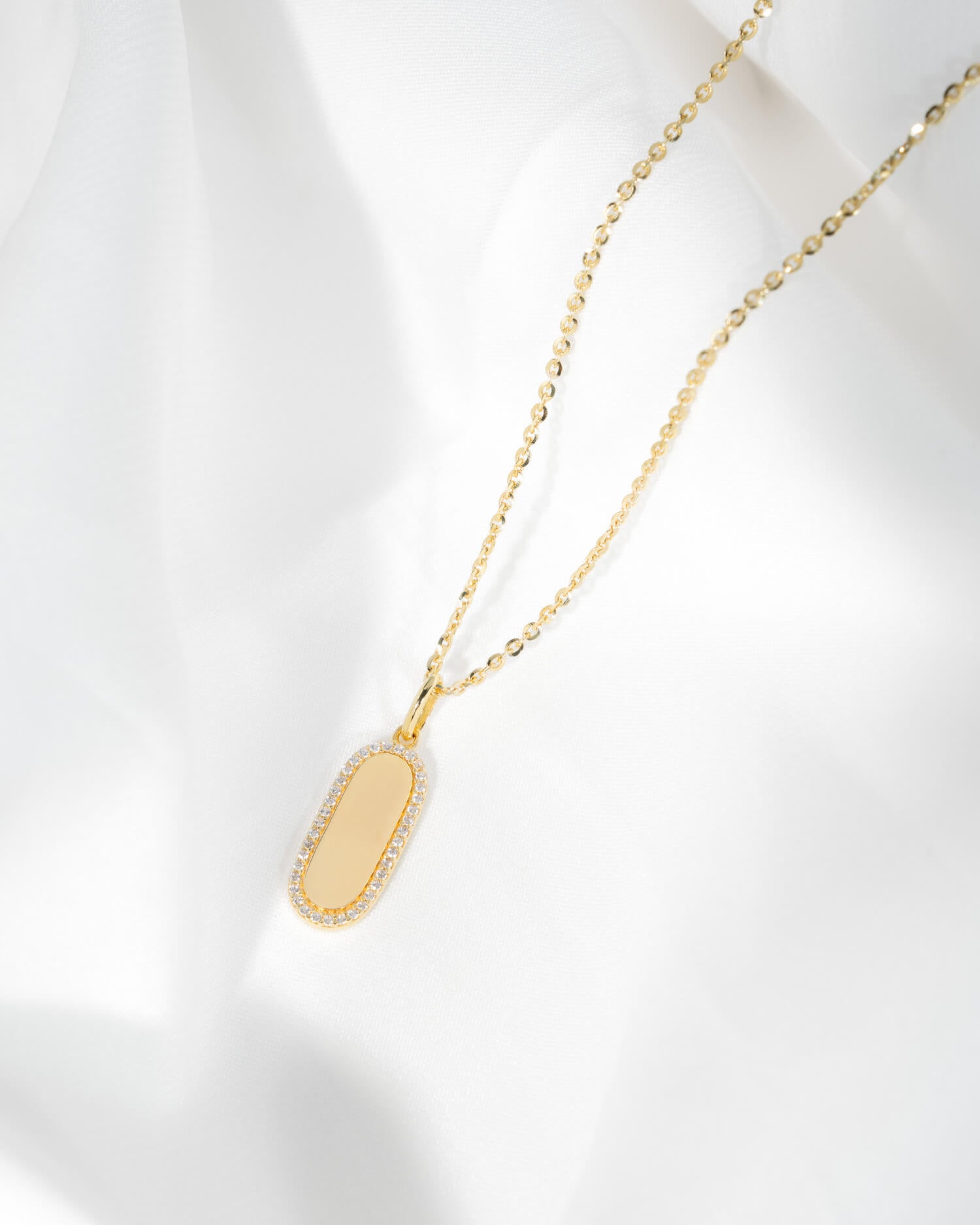 Plaques gravées Collier Pendentif Zirconia
