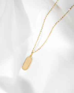 Plaques gravées Collier Pendentif Zirconia