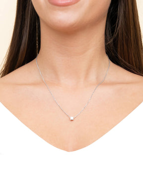 Cube collier plaque gravure pendentif