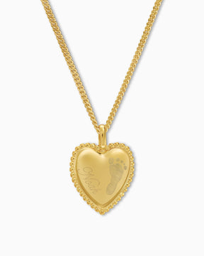 Empreinte de pied Cœur Collier Plaque à graver Pendentif
