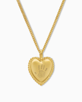 Empreinte de la main Coeur Collier Plaque à graver Pendentif