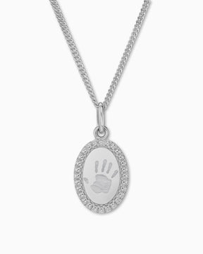 Empreinte de la main Plaques à graver Collier Pendentif Ovale