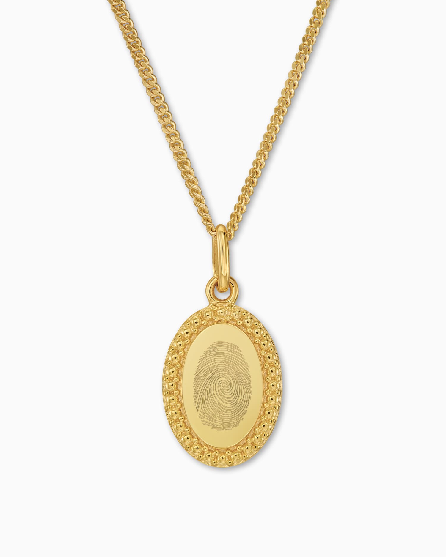 Empreinte digitale Plaques gravées Collier Pendentif Ovale