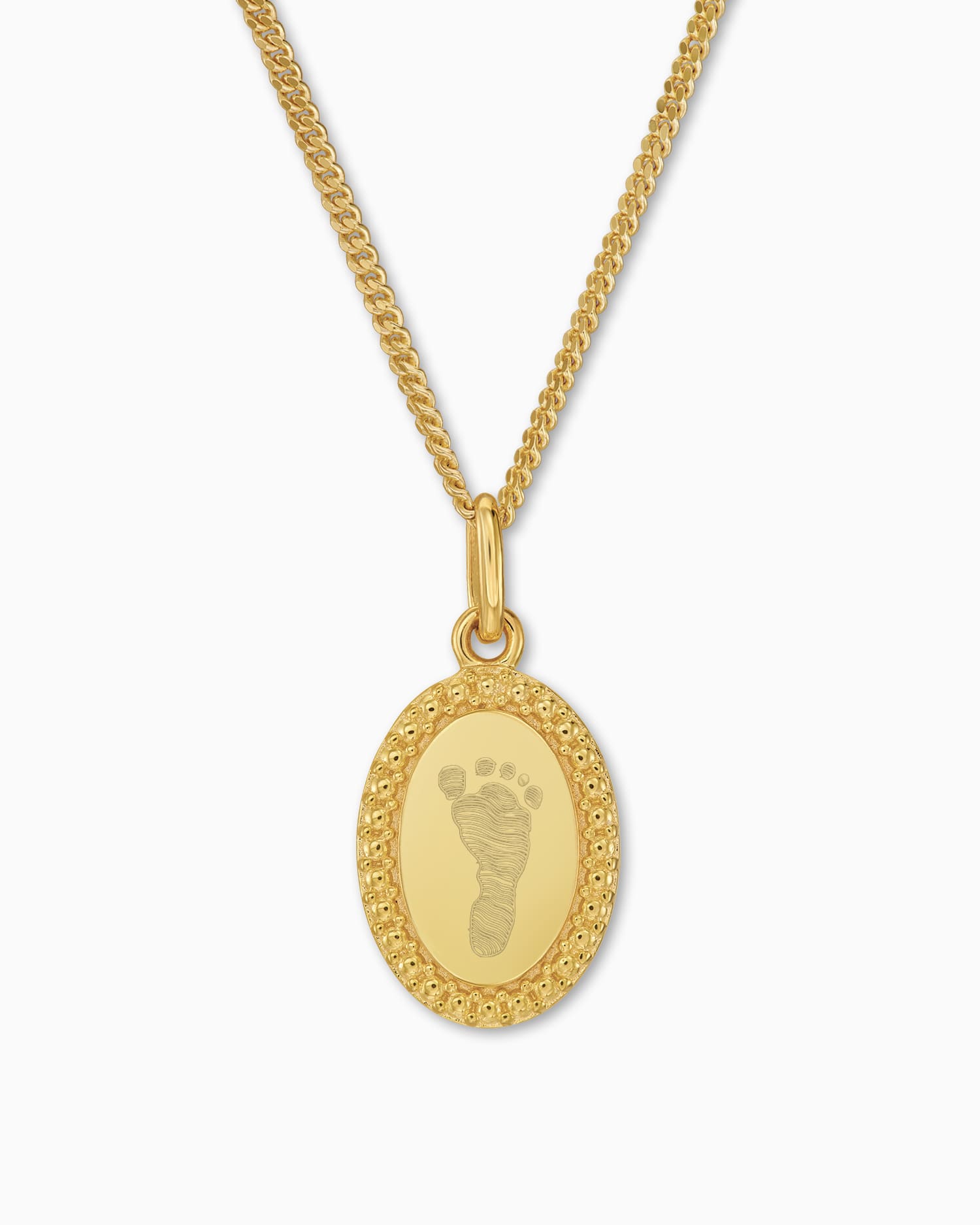 Empreinte de pied Plaques à graver Collier Pendentif Ovale