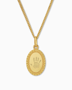 Empreinte de la main Plaques à graver Collier Pendentif Ovale
