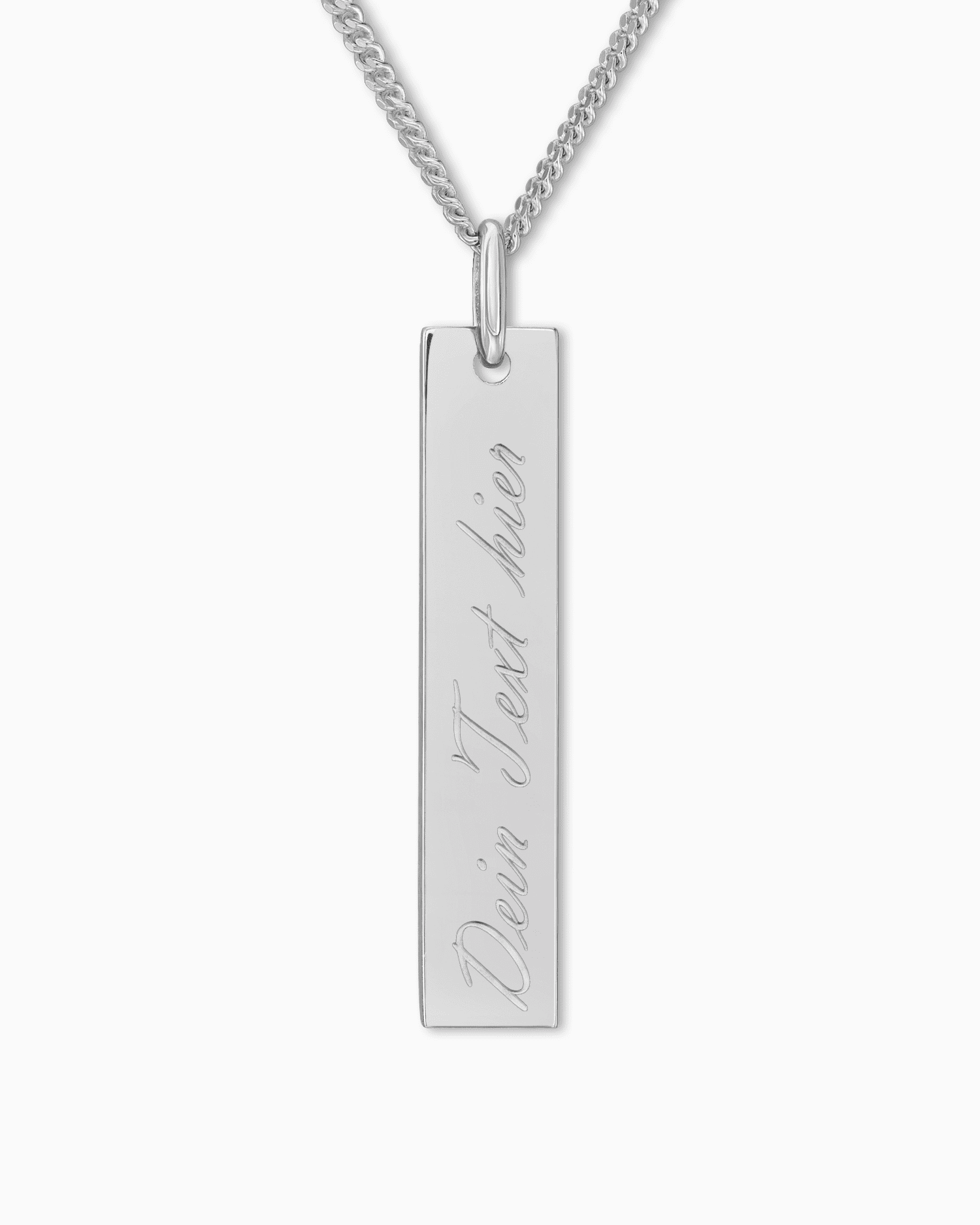Collier Bar Pendentif plaque à graver