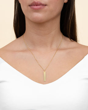 Collier Bar Pendentif plaque à graver