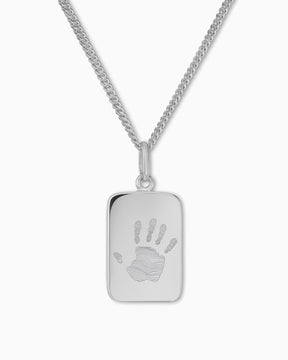 Empreinte de la main Plaques à graver Collier Pendentif Carré