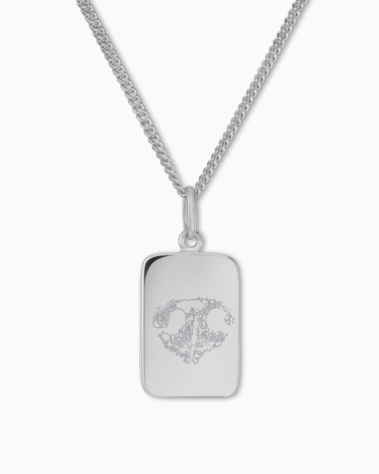 Empreinte nasale Plaques à graver Collier Pendentif Carré