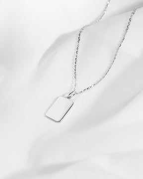 Empreinte digitale Plaques gravées Collier Pendentif Carré
