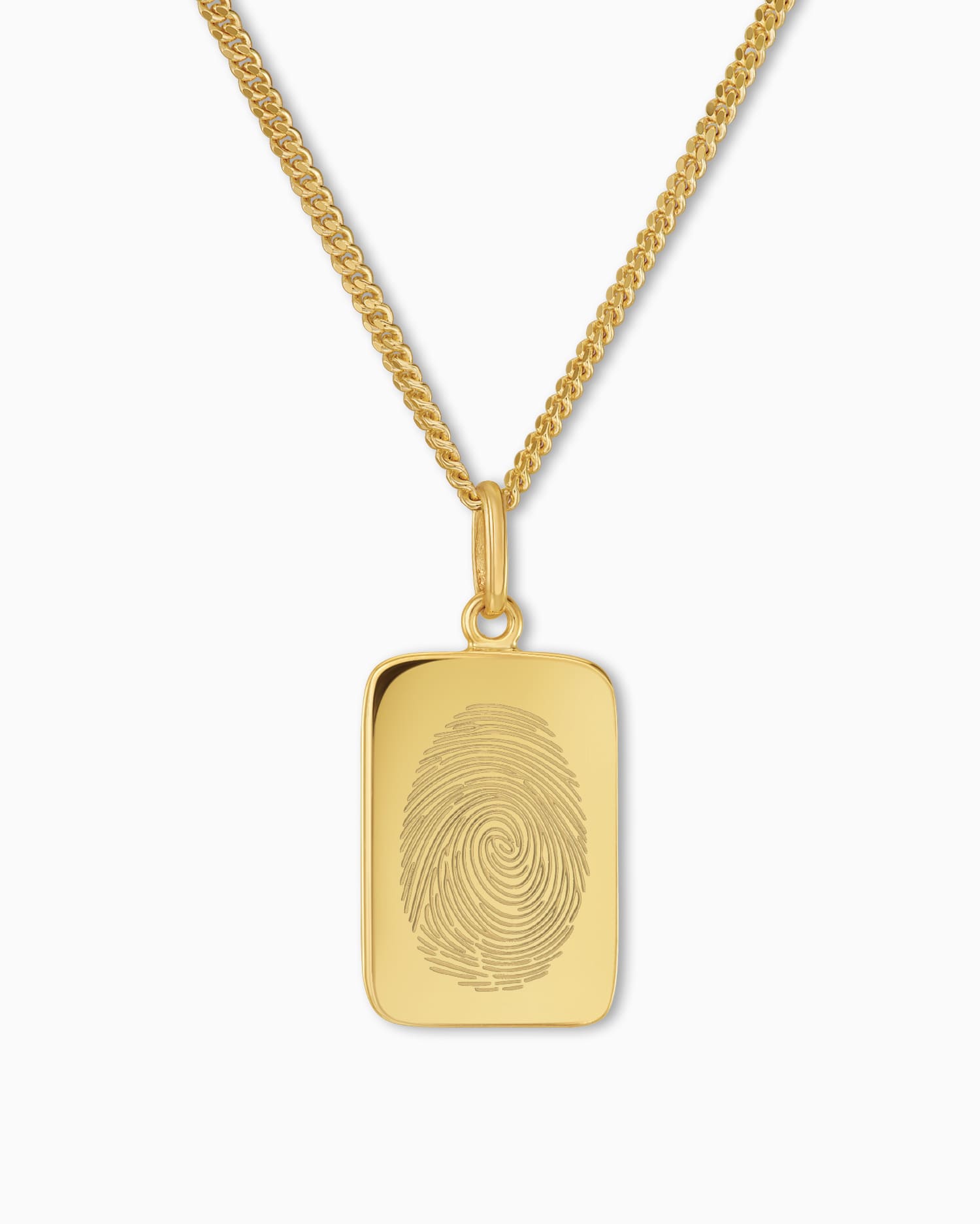 Empreinte digitale Plaques gravées Collier Pendentif Carré