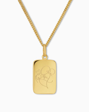 Graphique Uploud Plaques gravées Collier Pendentif Carré