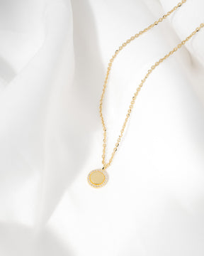 Plaques gravées Collier Pendentif Zirconium Rond