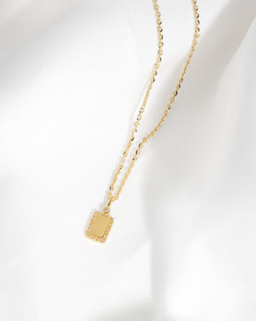 Plaques gravées Collier Pendentif Zirconium Angulaire