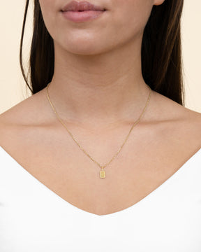 Plaques gravées Collier Pendentif Zirconium Angulaire