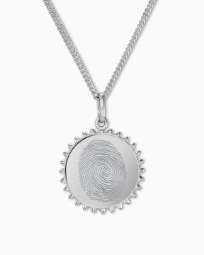 Empreinte digitale solaire Collier Pendentif plaque à graver