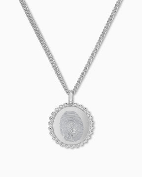 Empreinte digitale Plaques de gravure Collier Pendentif Rond 14mm