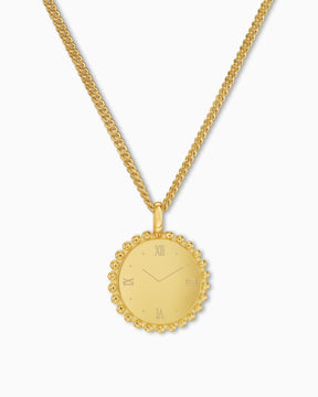 Montre de naissance Plaques gravées Collier Pendentif Rond 14mm