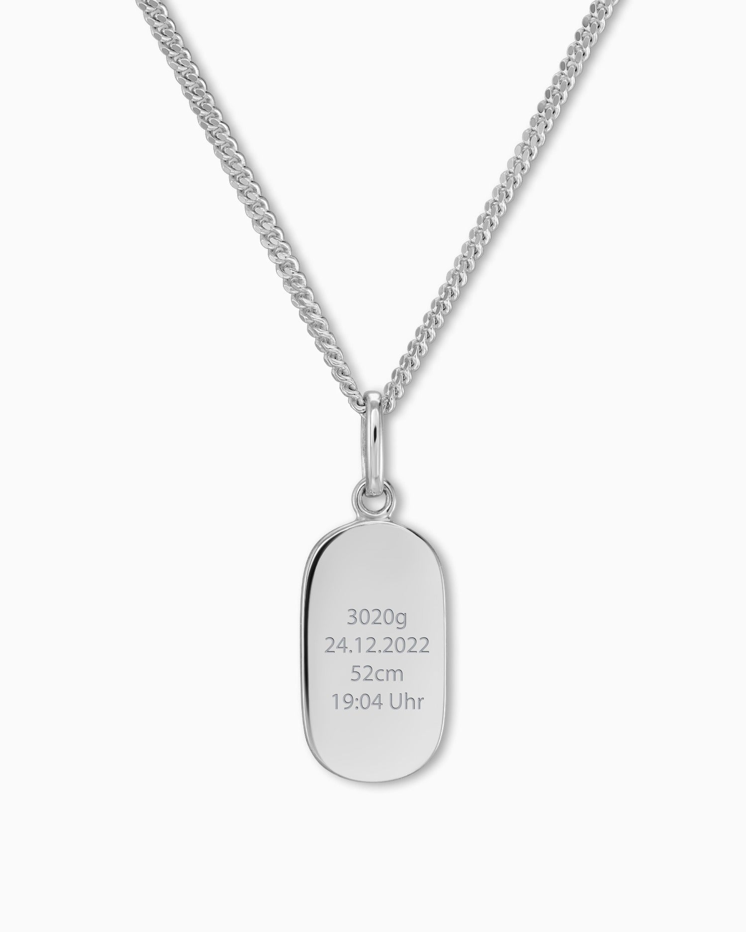 Dates de naissance Plaques à graver Collier Pendentif Ovale