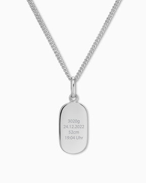 Dates de naissance Plaques à graver Collier Pendentif Ovale