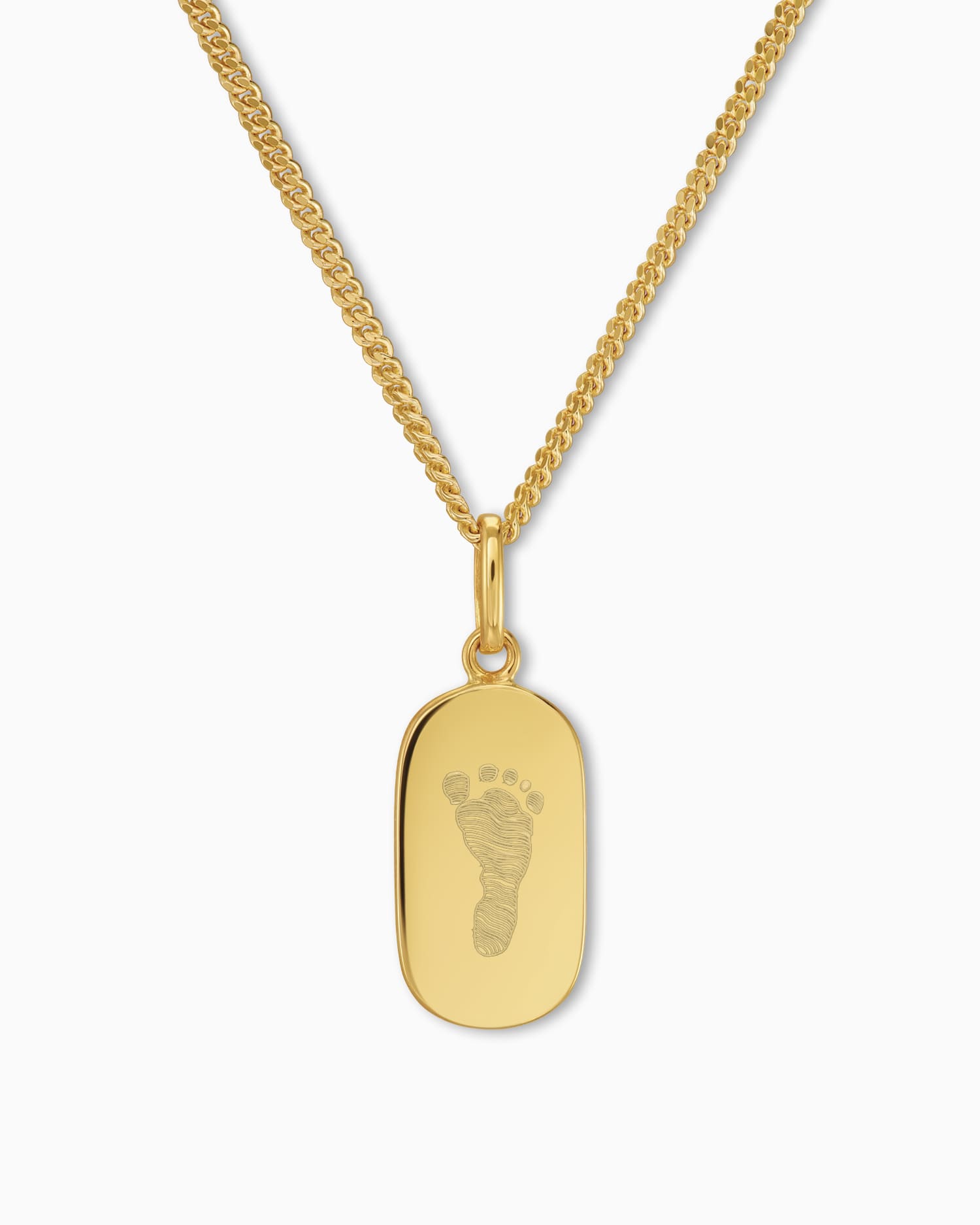 Empreinte de pied Plaques à graver Collier Pendentif Ovale