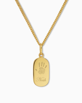 Empreinte de la main Plaques à graver Collier Pendentif Ovale