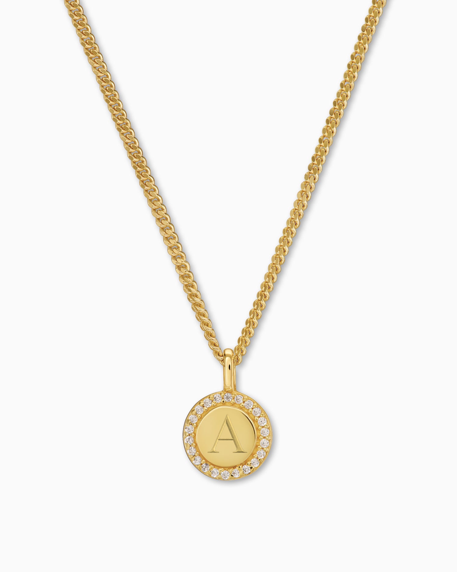 Plaques gravées Collier Pendentif Zirconium Rond