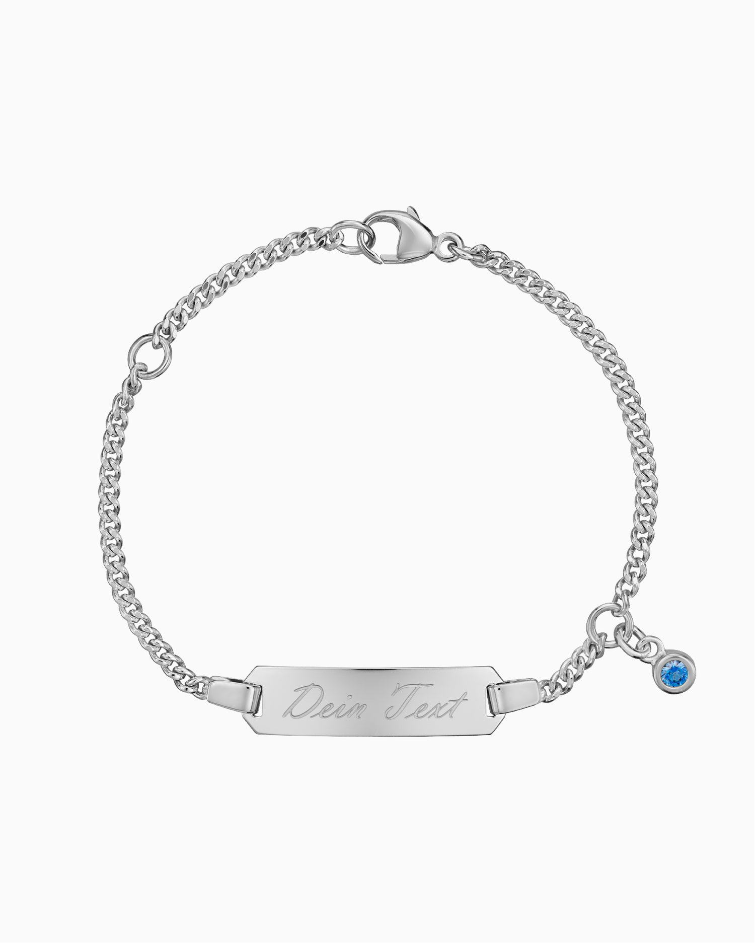 Bracelet à gravure Plaque à gravure Zirconia bleu