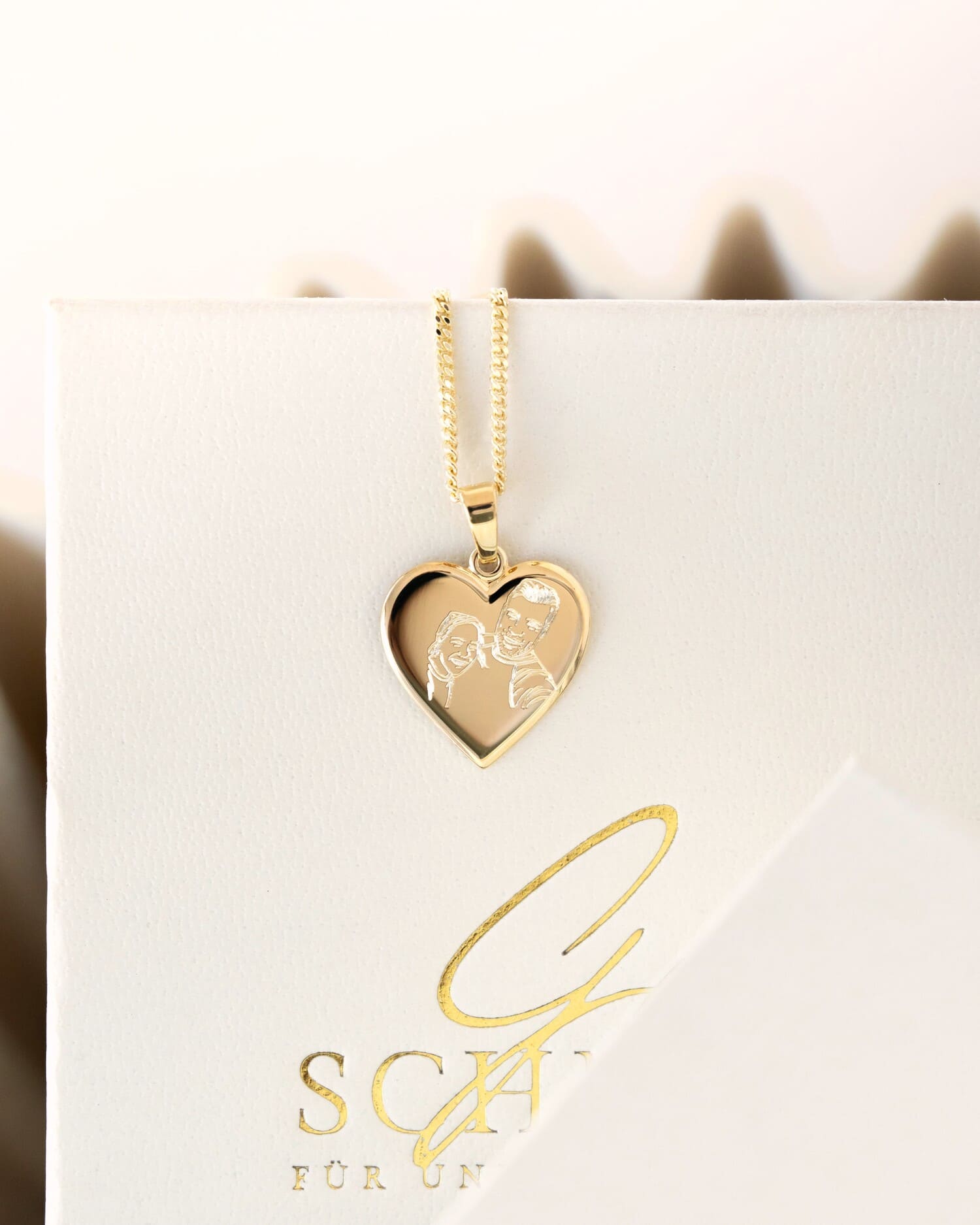Collier coeur plaque gravure pendentif 12mm