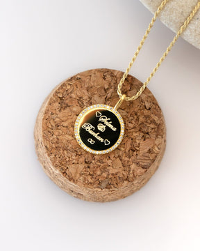 Plaques gravées Pendentif Rond Zirconium 16mm