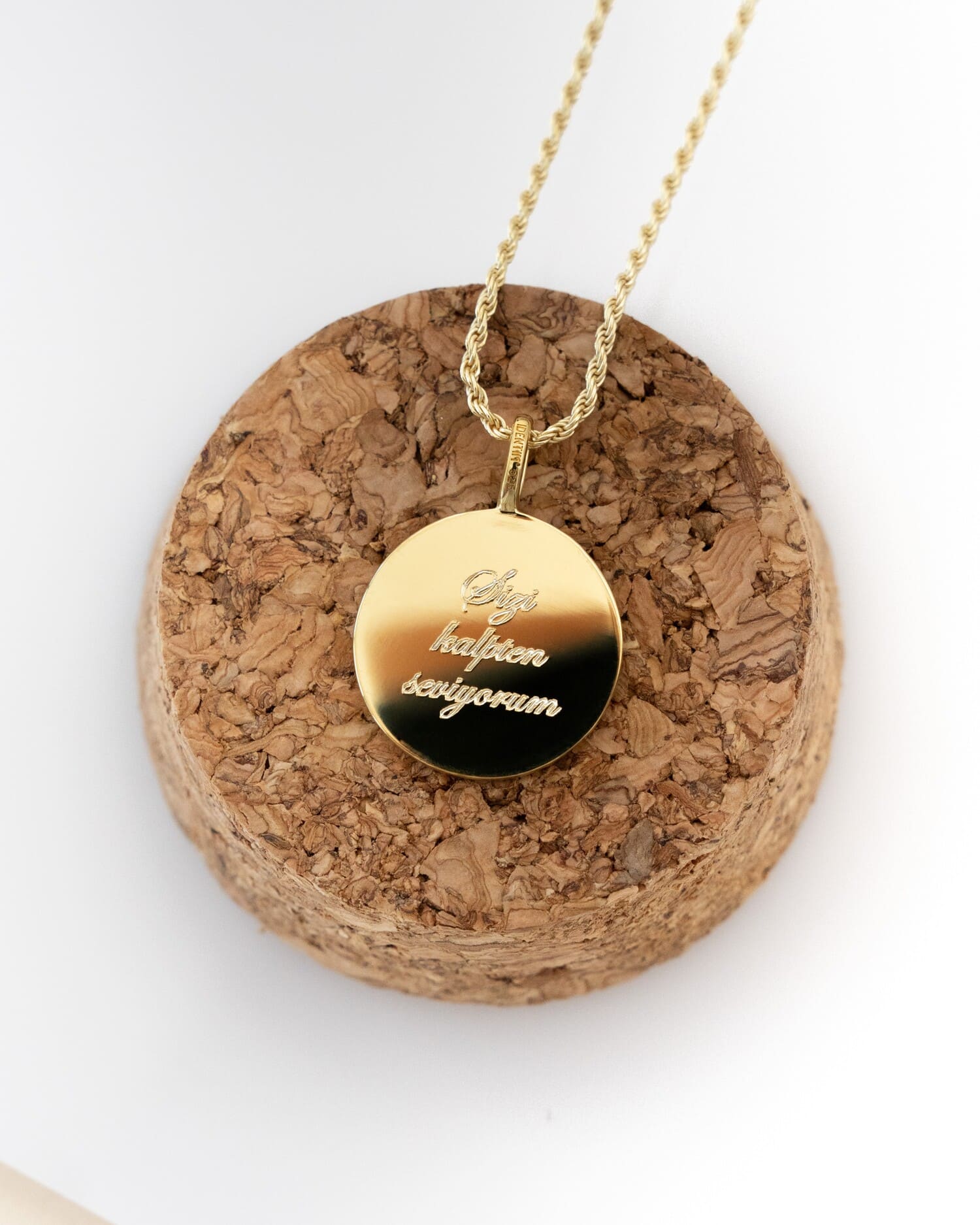 Plaques gravées Pendentif Rond Zirconium 16mm