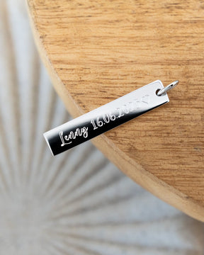 Collier Bar Pendentif plaque à graver