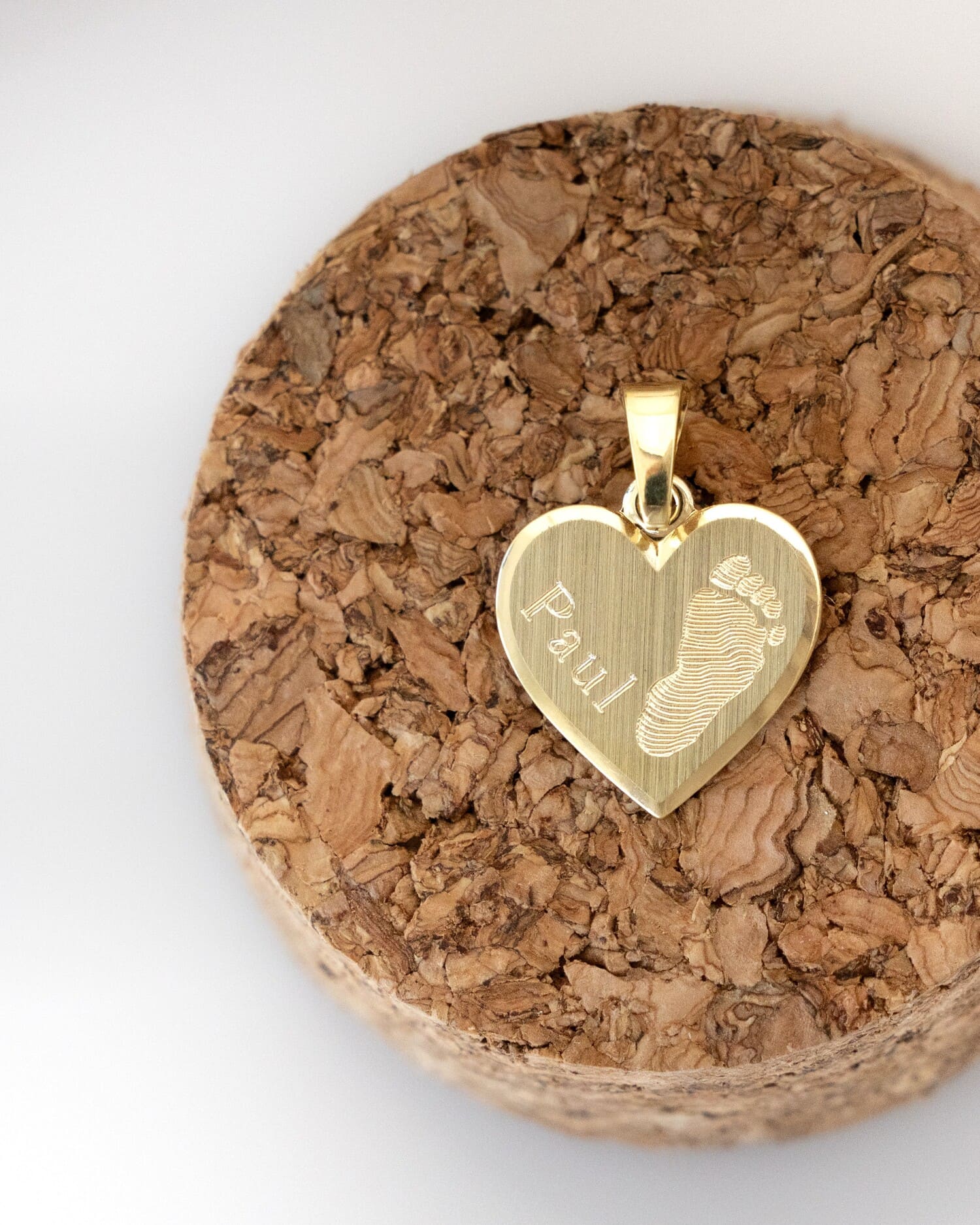 Empreinte de la main Coeur Collier Plaque à graver Pendentif 12mm