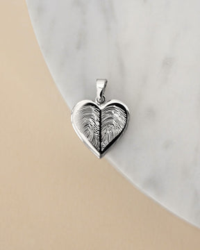 Empreinte digitale Coeur Collier Plaque à graver Pendentif 12mm