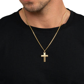 Collier Croix Plaque gravée Pendentif Mat