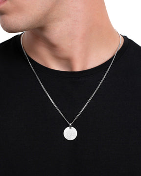 Plaques gravées Collier Pendentif Rond Glacé