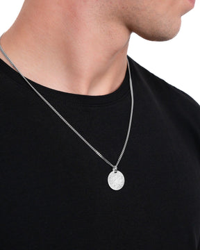 Empreinte digitale Plaques à graver Collier Pendentif Rond Glacé