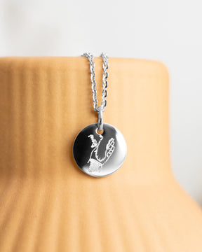 Plaque de gravure Collier Pendentif Rond 12mm