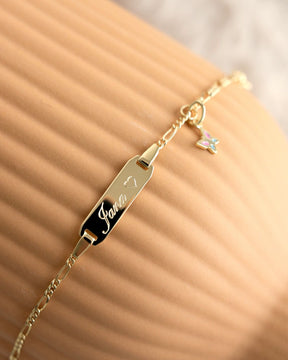 Bracelet à gravure Plaque à gravure Papillon