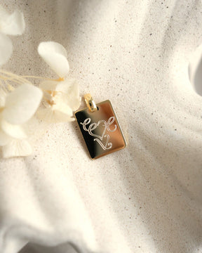 Plaques gravées Collier Pendentif Rectangle