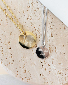 Plaque de gravure Collier Pendentif Rond 10mm
