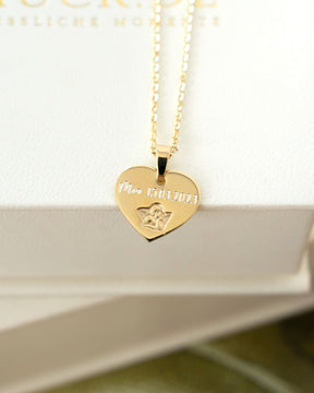 Plaques gravées Pendentif Collier Cœur Ange gardien