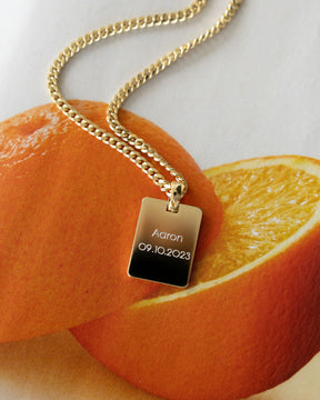 Plaques gravées Collier Pendentif Rectangle