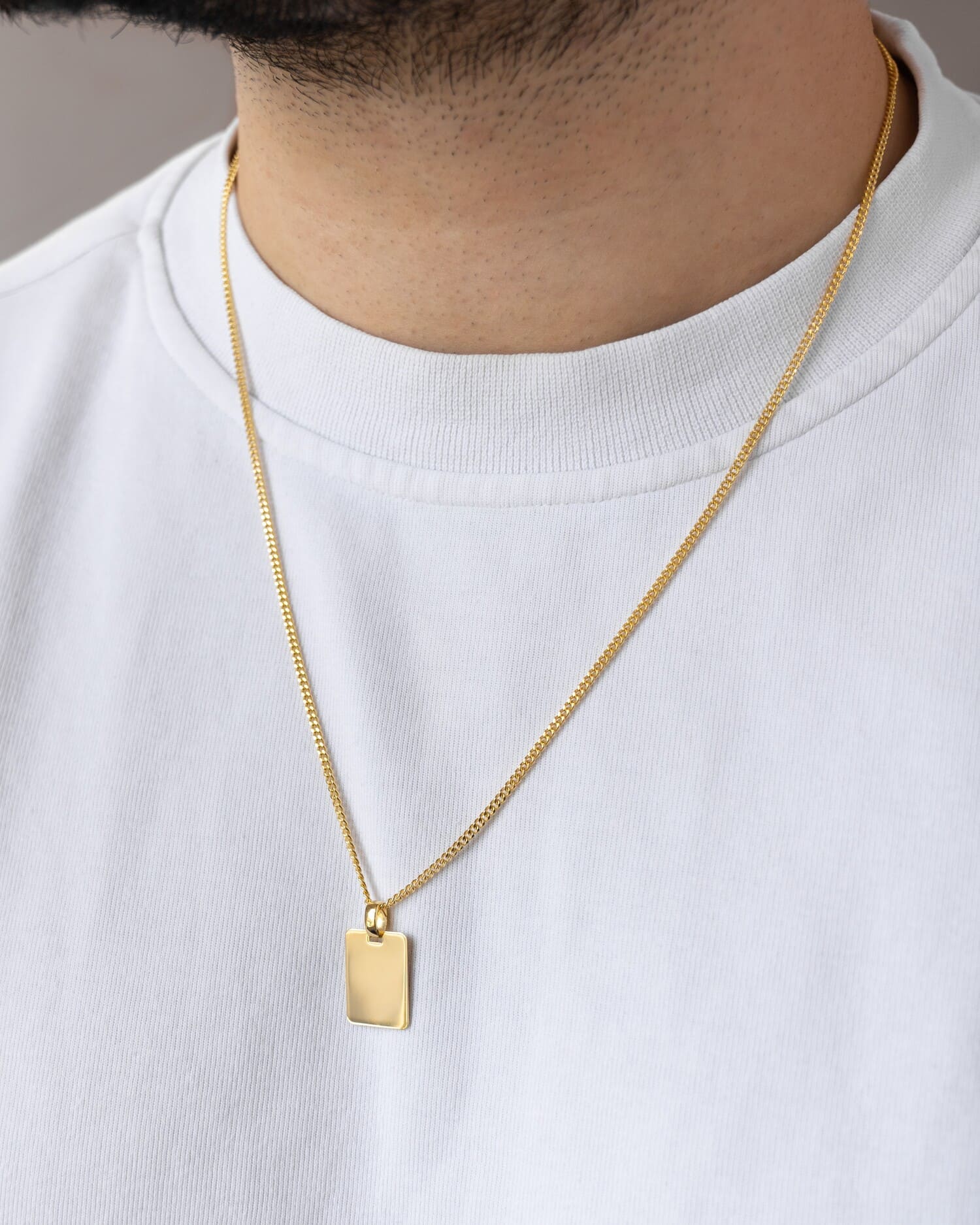 Empreinte de la main Plaques à graver Collier Pendentif Rectangle