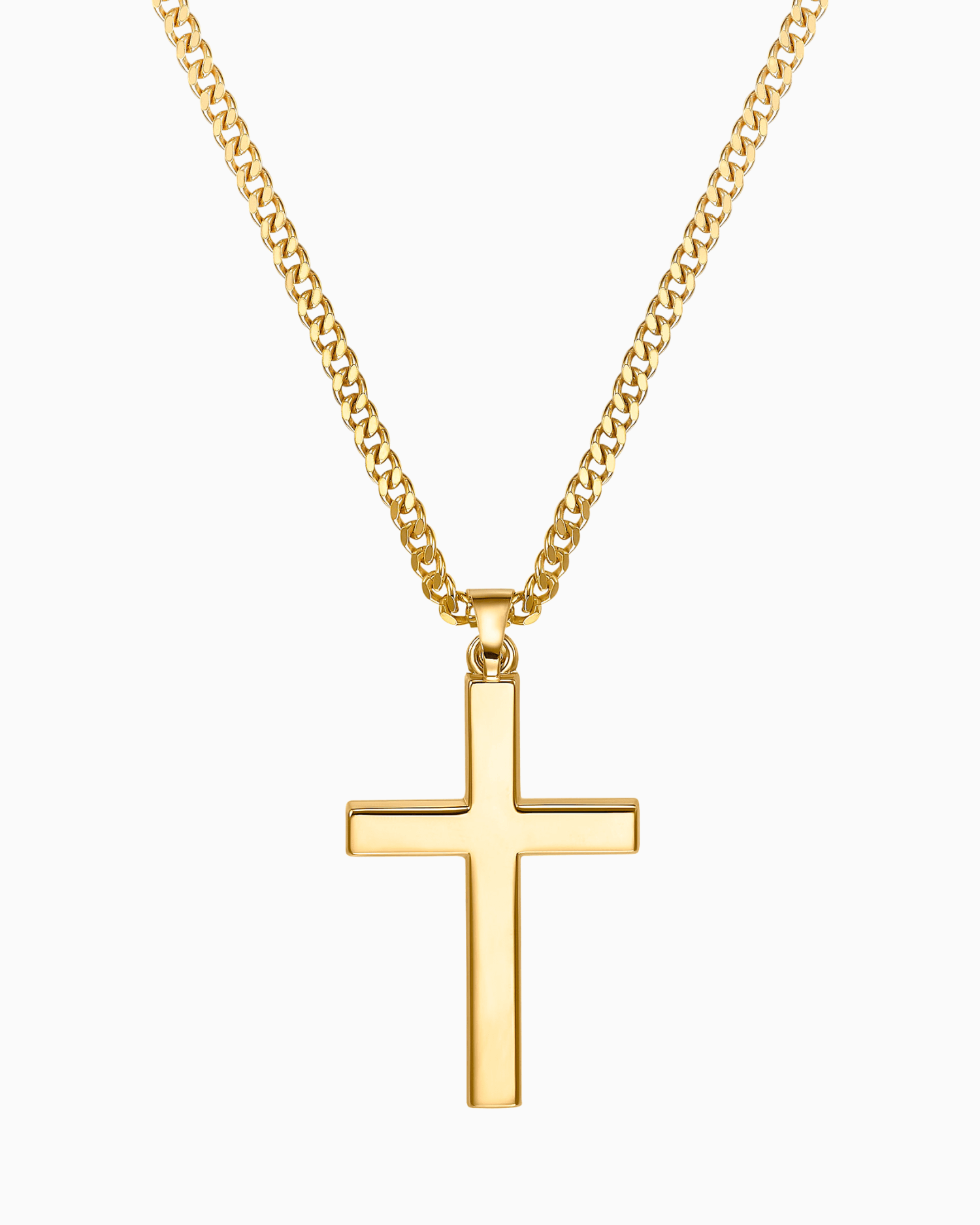 Collier Croix Plaque de gravure Pendentif Poli