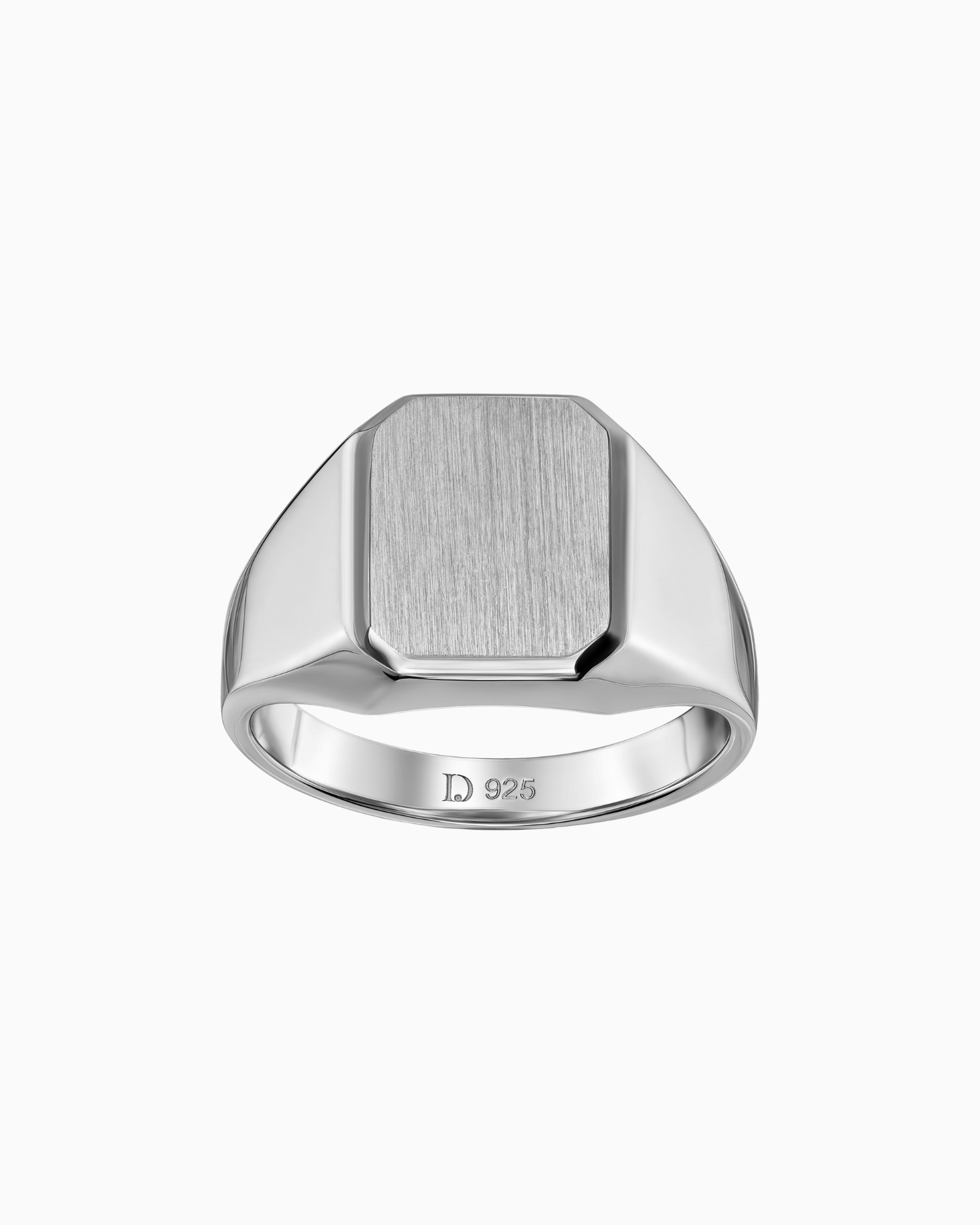 Bagues gravées hommes 925 argent rhodié