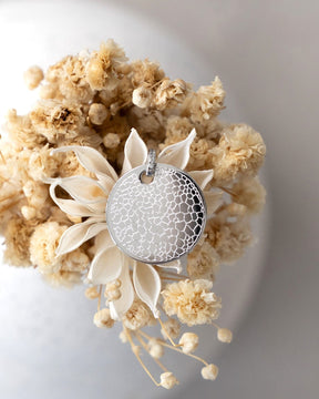 Empreinte nasale Plaques à graver Collier Pendentif Zirconia Rond