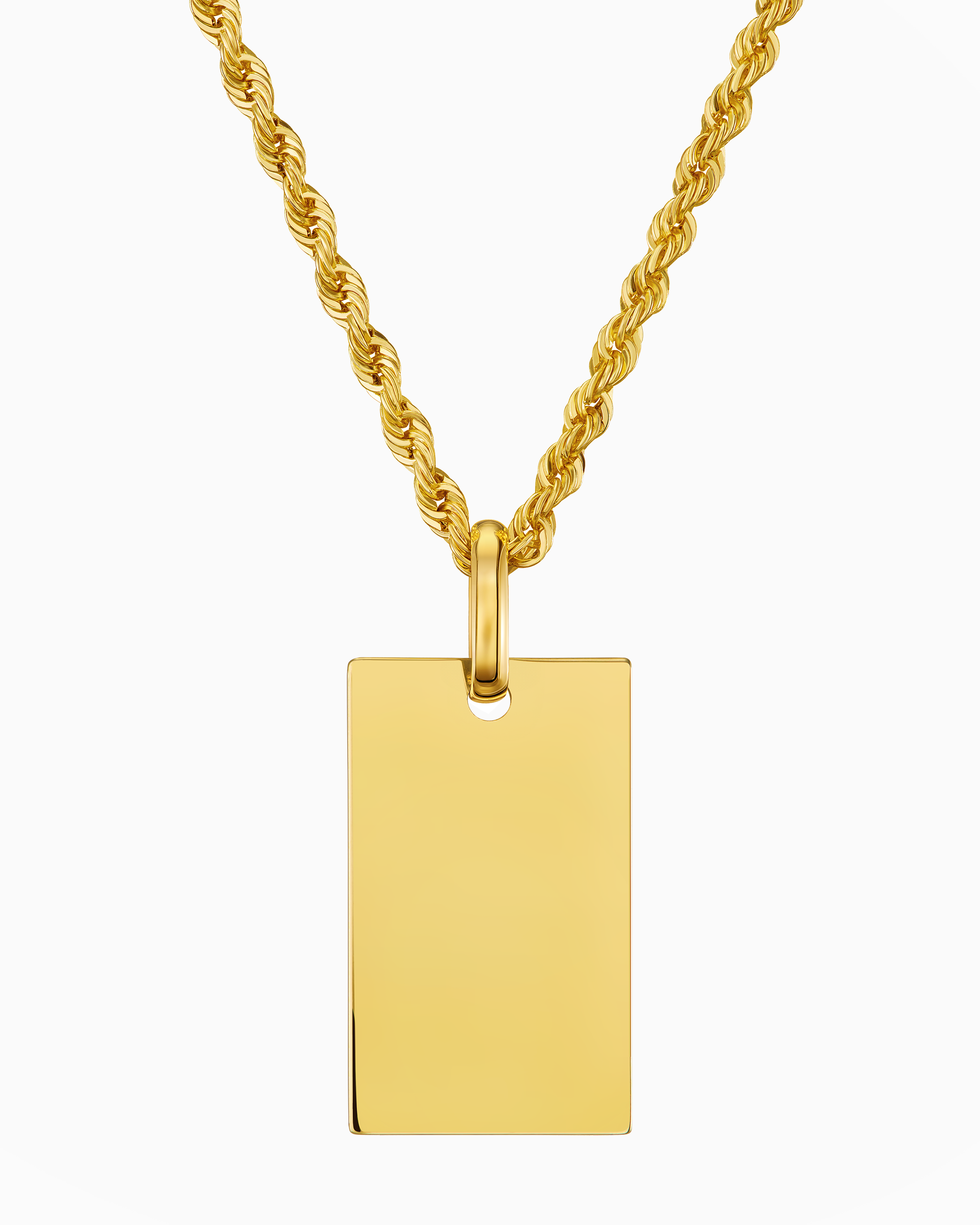Plaques gravées Collier Pendentif Rectangle